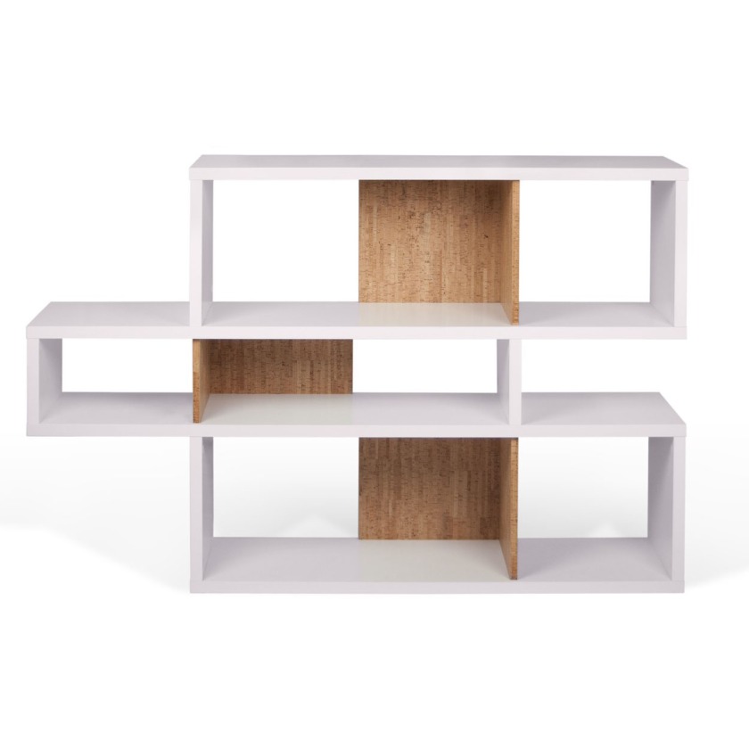 London Bookshelf by Tema Home. White with cork. Made in Portugal.