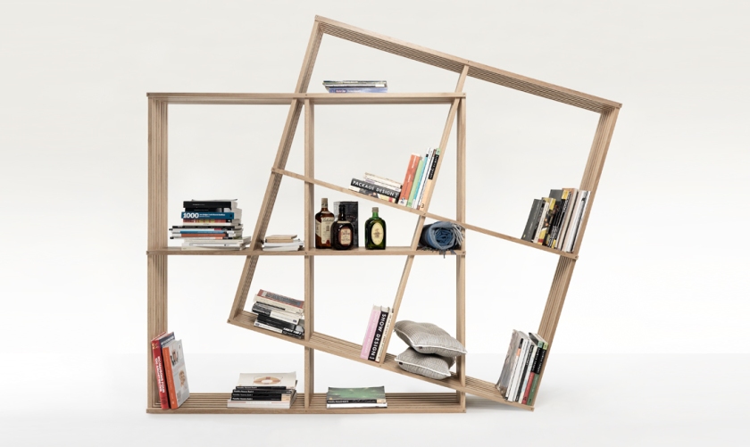 Open shelf named X2 smart shelf by WEWOOD, made in Portugal