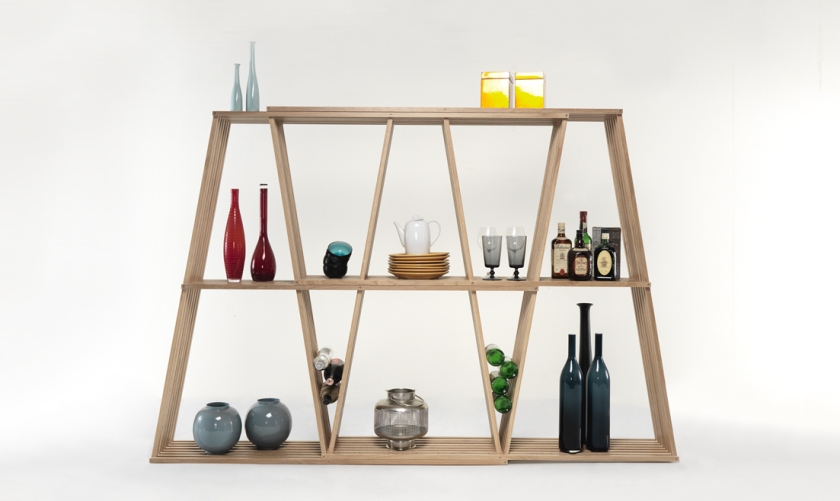 Open shelf named X2 smart shelf by WEWOOD, made in Portugal