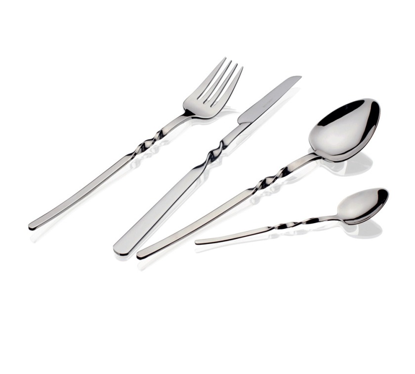 Herdmar Twist in polished steel. Modern Cutlery made in Portugal.
